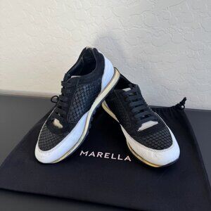 Women Leather Sneakers By Marella (Italy), size: us-8, eur-38